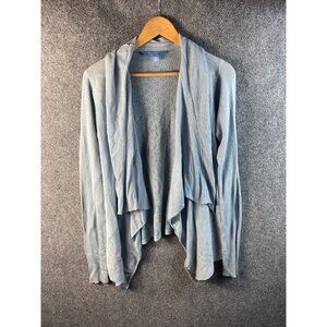 Simply Vera Wang Open Front Cardigan Sweater Sz M Womans Blue Ramie